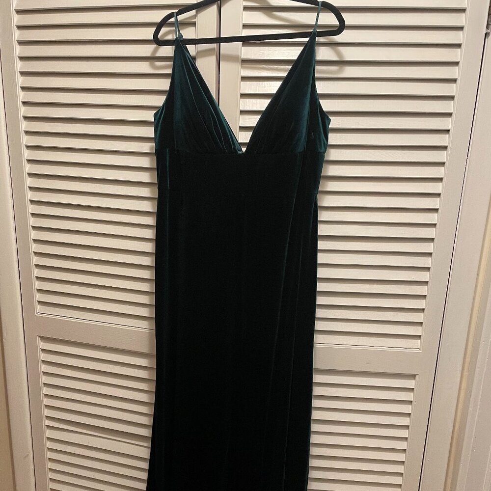 Jenny Yoo Bridesmaid Dress - Madden - Emerald - Stretch Velvet
